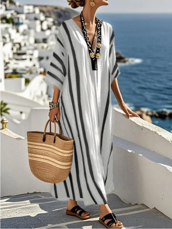 Long Flowy Summer Kaftan Dress Relaxed Fit