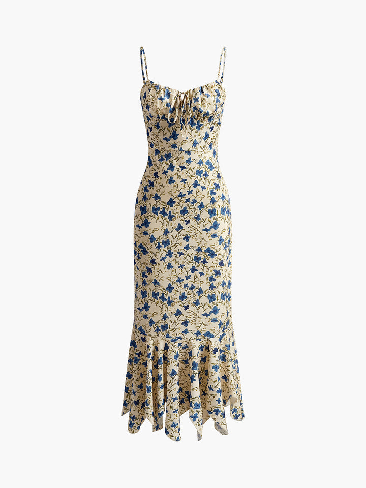 Floral Maxi Dress With Tie Detail Straps