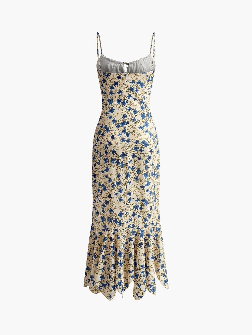 Floral Maxi Dress With Tie Detail Straps