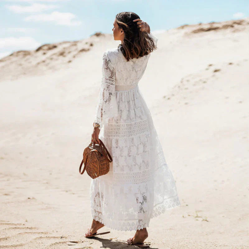 Bohemian Long Sleeve Maxi Dress for Summer