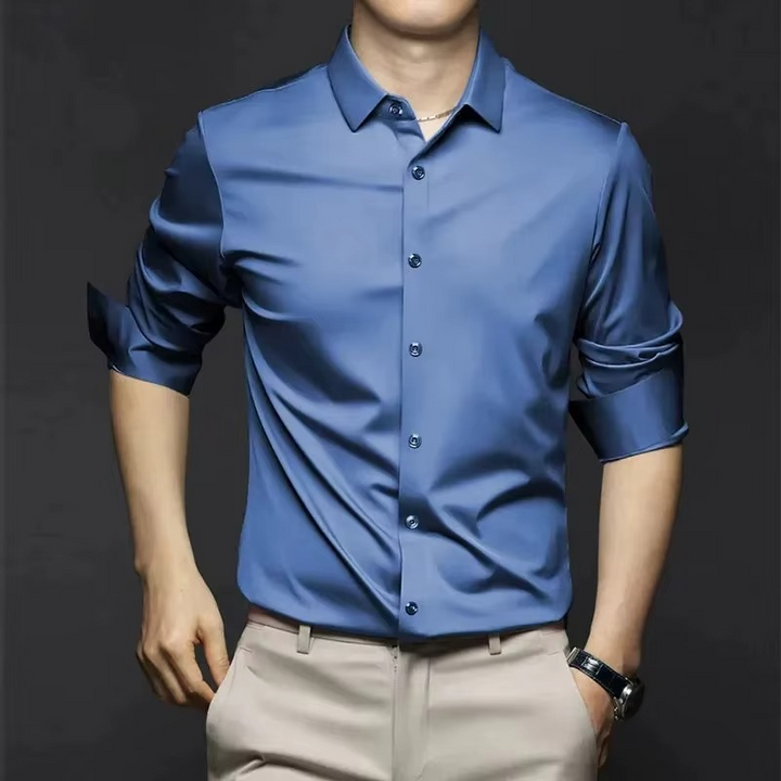 Classic Men Shirt with Long Sleeves and Buttons