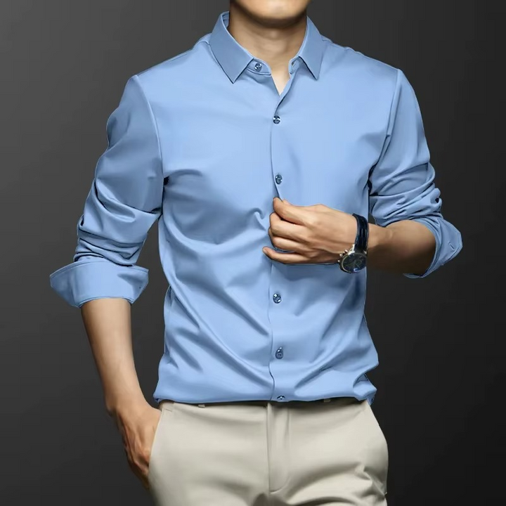 Classic Men Shirt with Long Sleeves and Buttons