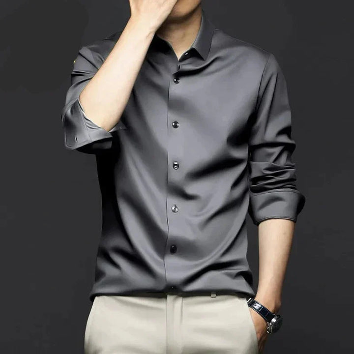 Classic Men Shirt with Long Sleeves and Buttons