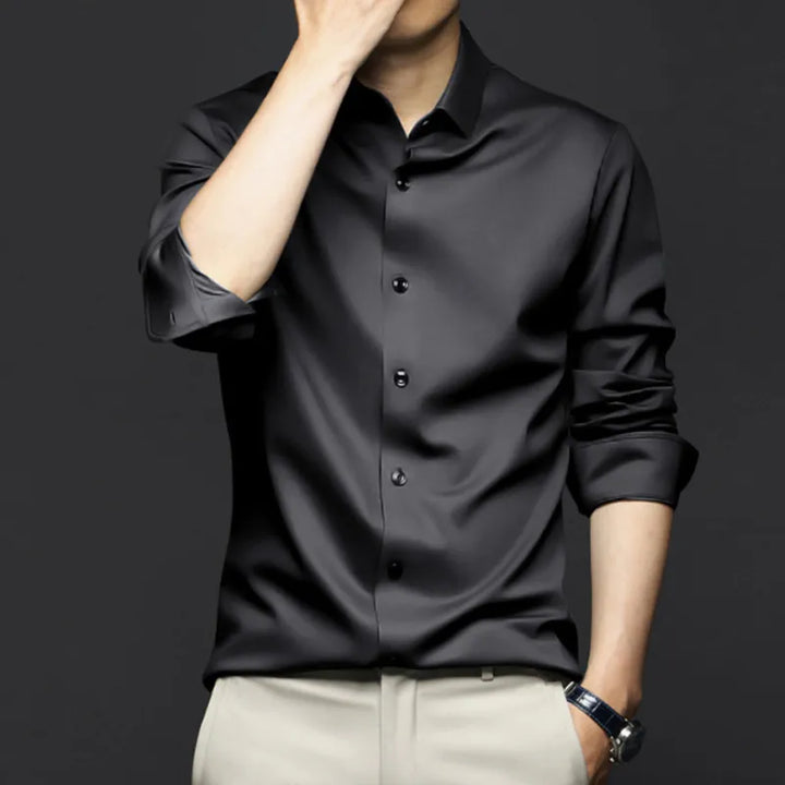 Classic Men Shirt with Long Sleeves and Buttons
