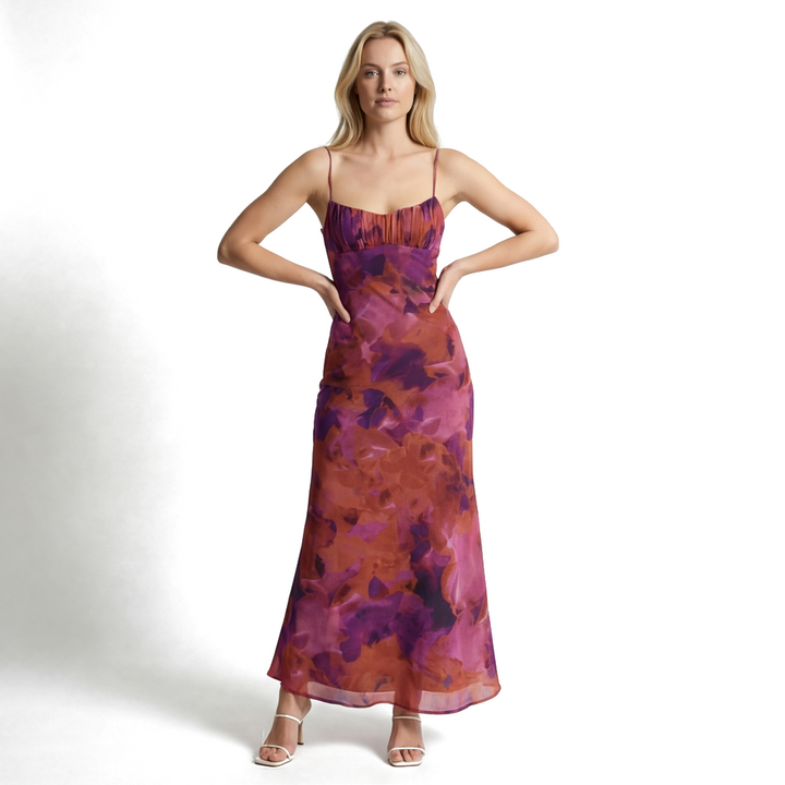 Elegant Long Dress With Delicate Strap Design