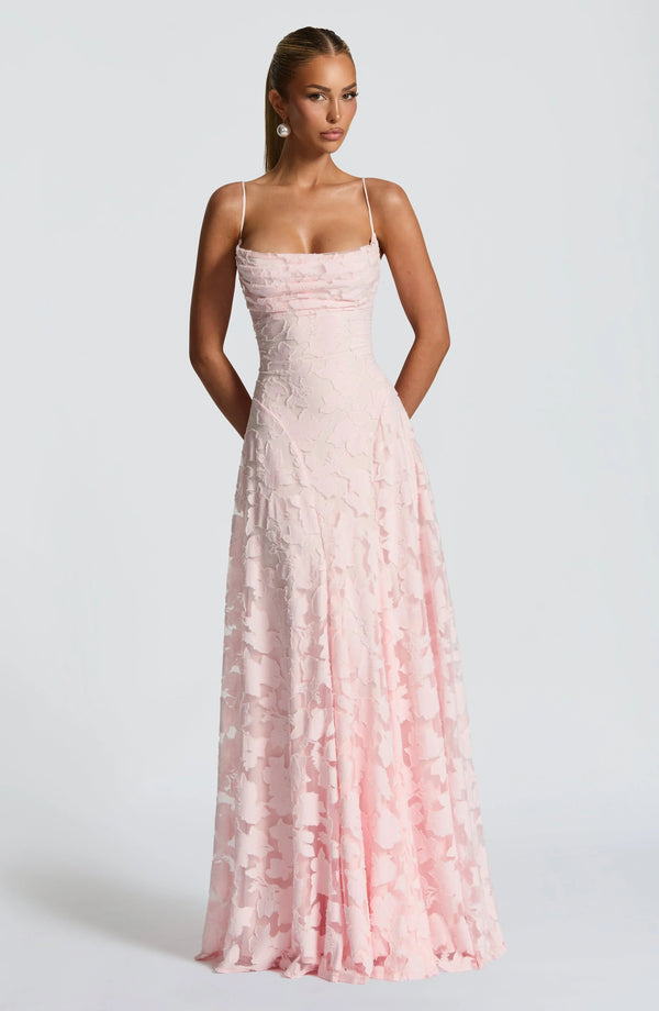 Elegant Maxi Dress with Thin Straps and Open Back