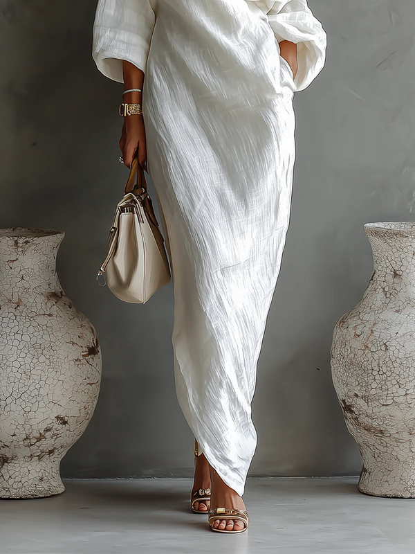 Elegant One-Shoulder Flowing Maxi Dress