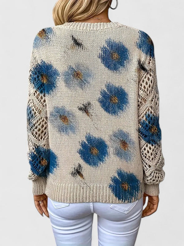 Elegant Sweater with Floral Pattern