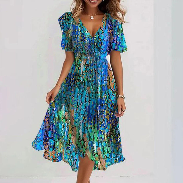 Floral Wrap Midi Dress for Summer Occasions