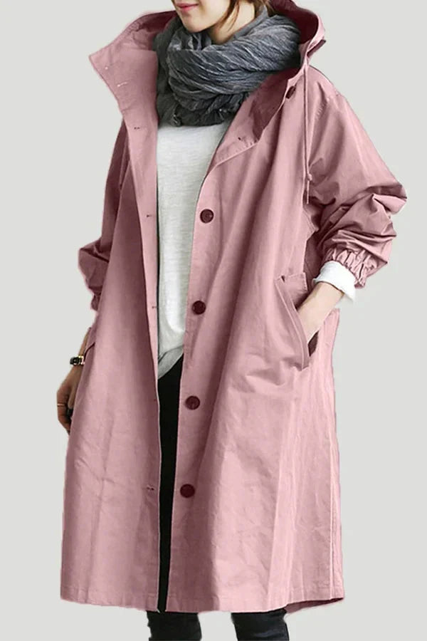Long Raincoat with Hood for Everyday Use