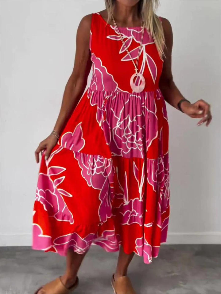 Maxi Dress With Printed Pattern Sleeveless