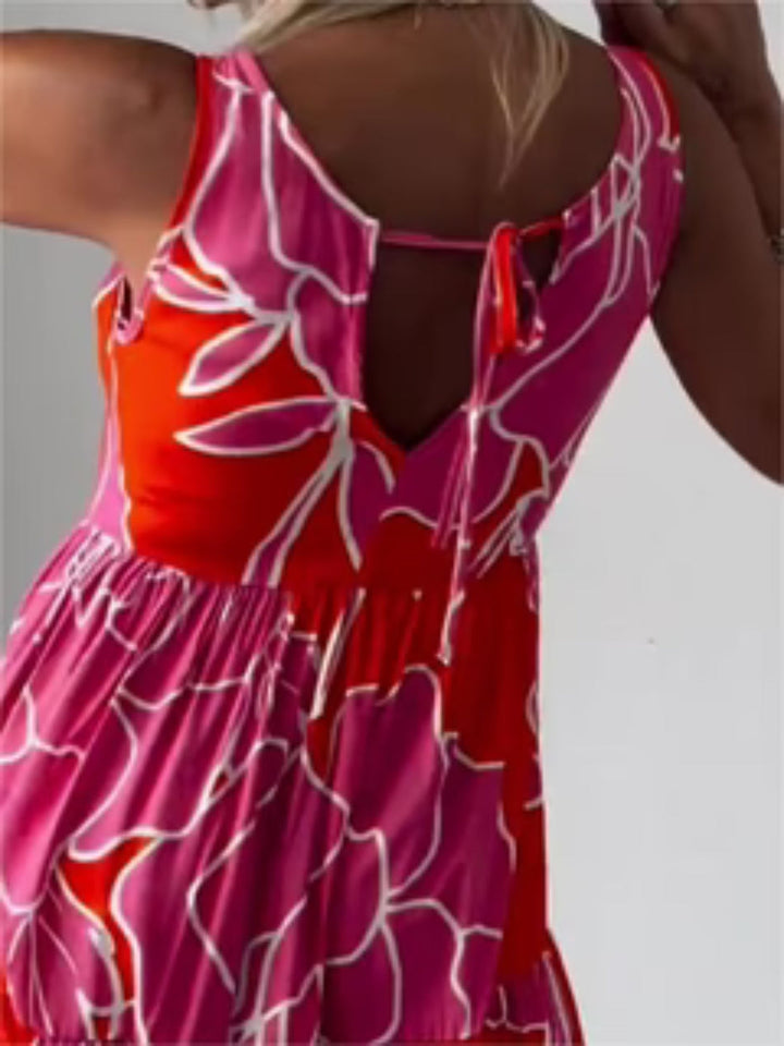 Maxi Dress With Printed Pattern Sleeveless
