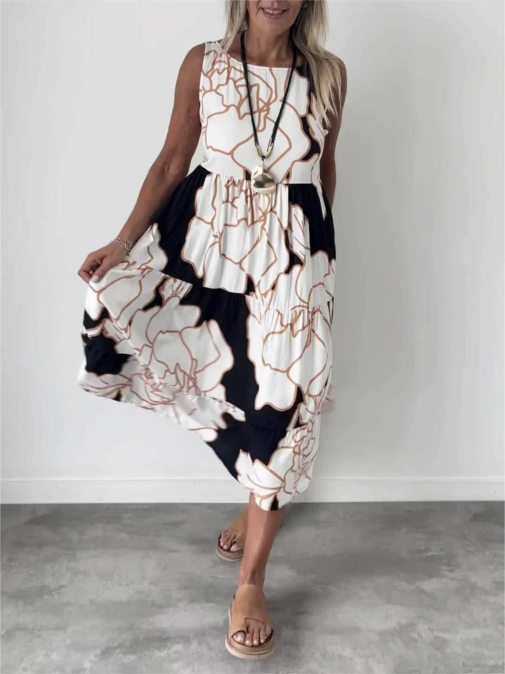Maxi Dress With Printed Pattern Sleeveless
