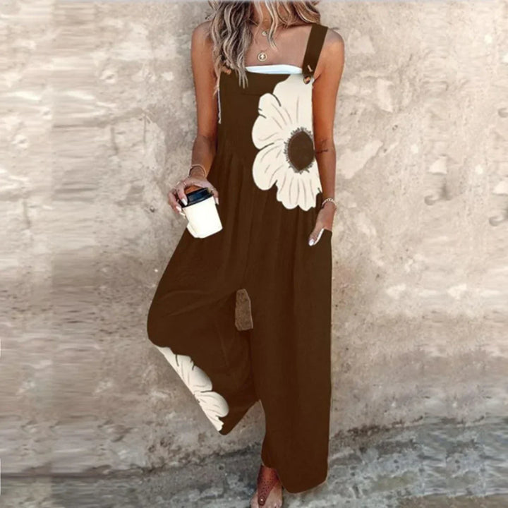Summer Women Jumpsuit with Print and Straps