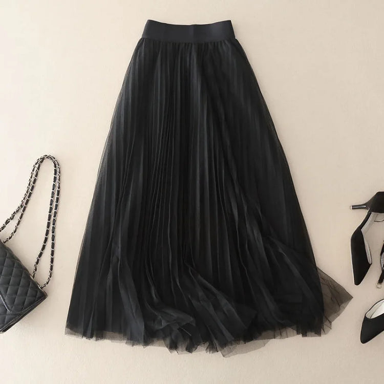 Maxi Skirt With Layered A Line Shape