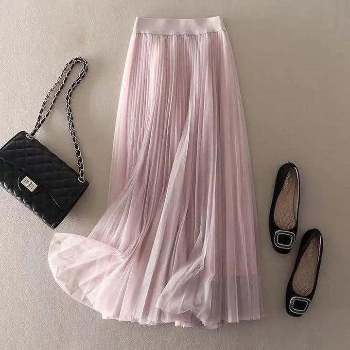 Maxi Skirt With Layered A Line Shape