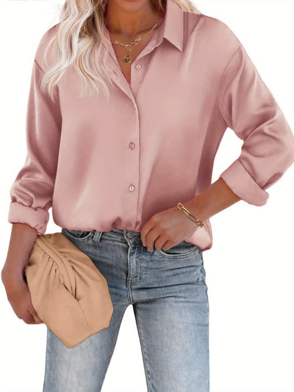Womens Blouse with Long Sleeves and Buttons
