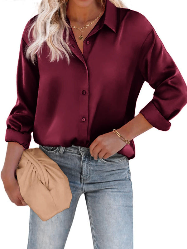 Womens Blouse with Long Sleeves and Buttons