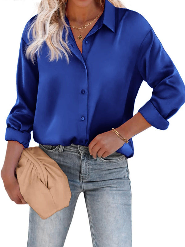 Womens Blouse with Long Sleeves and Buttons