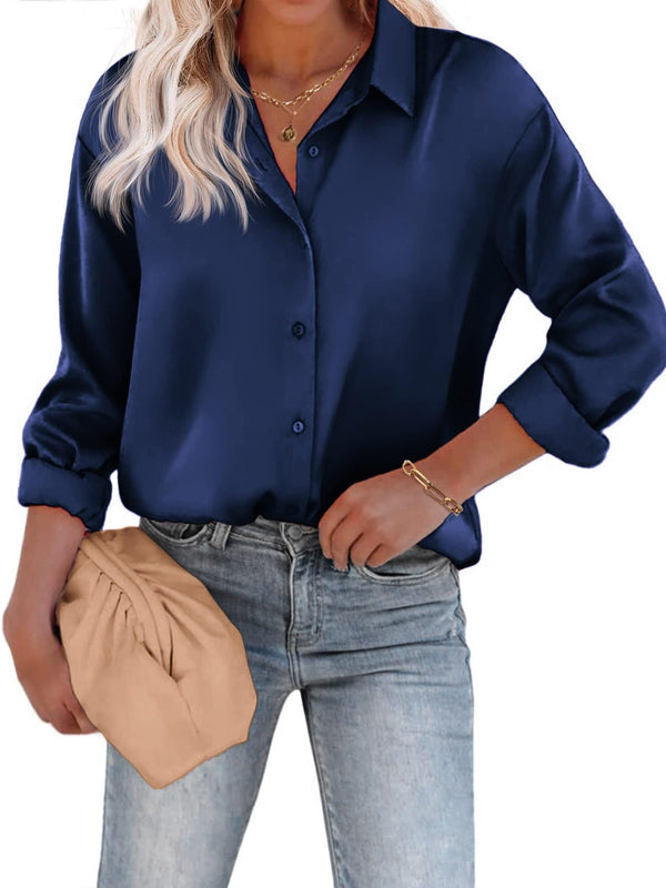 Womens Blouse with Long Sleeves and Buttons