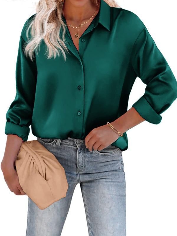 Womens Blouse with Long Sleeves and Buttons