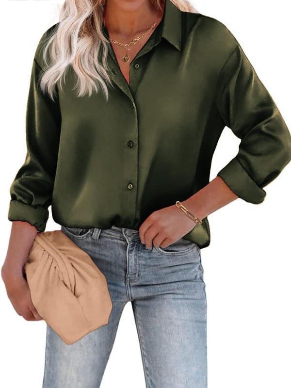 Womens Blouse with Long Sleeves and Buttons