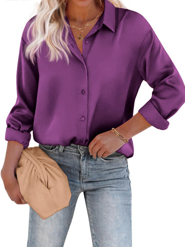 Womens Blouse with Long Sleeves and Buttons