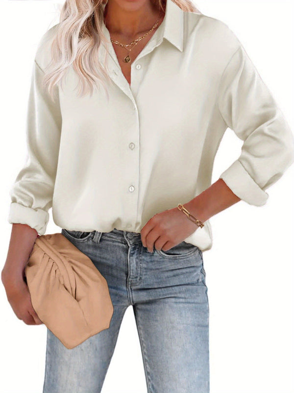 Womens Blouse with Long Sleeves and Buttons