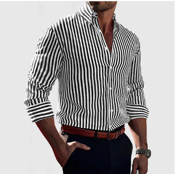 Modern Striped Men Shirt with a Smart Casual Style