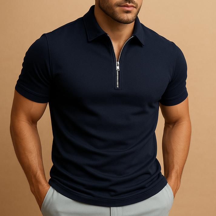 Modern Men Polo Shirt with a Zip Closure