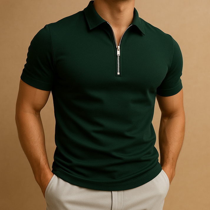 Modern Men Polo Shirt with a Zip Closure