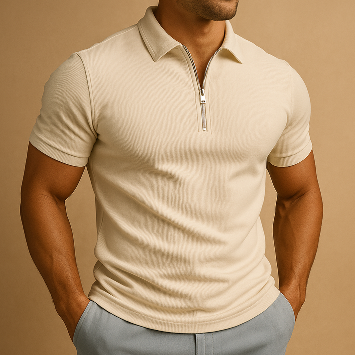 Modern Men Polo Shirt with a Zip Closure